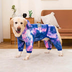 Dog Hoodies Winter Coat for Large Medium Dogs, Pullover 6 Legs Warm Coat Hooded Sweatshirt, Fleece Hoodie for Cold Weather (Bandhnu Pink, X-Large)