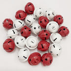 Pack of 50 Small Bells for Crafts, 1 Inch Red and White Jingle Bells Little Bells for Crafting Dog Training Doorbell Cat Collar Christmas Tree Wedding Decorations (Red and White)