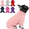 cyeollo Dog Pajamas Small Winter Doggie Coat Warm Fleece Dog Pjs Thermal Doggie Onesie Stretchy Pet Jumpsuit Puppy Jacket Cat Apparel, Pink XS