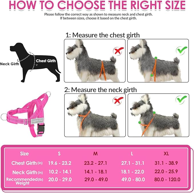 Lukovee No Pull Dog Harness & Leash Set - Heavy Duty Dog Vest Harness with Soft Padded for Medium Large Dogs, Adjustable Reflective Tactical Pet Harness for Easy Walk and Training (L, FU)