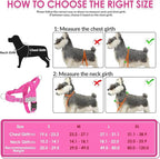 Lukovee No Pull Dog Harness & Leash Set - Heavy Duty Dog Vest Harness with Soft Padded for Medium Large Dogs, Adjustable Reflective Tactical Pet Harness for Easy Walk and Training (M, FU)