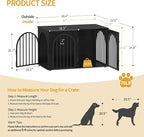 39.4" Wooden Dog Crate Furniture, Indoor Dog Kennel Dogs Cage for Small/Medium/Large Dogs, Heavy Duty Dog Crates Decorative Pet House End Side Table TV Stand, Black DFC84104B