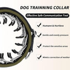 Martingale No Pull Dog Collar for Large Medium Small Dogs, Heavy Duty Nylon Reflective Adjustable Anti Pull Slip Collar with Buckle for Training Walking S Black Army Green