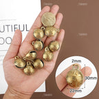 AUEAR, 16 Pack Vintage Brass Mini Jingle Bell DIY Craft 22mm Small Tibetan for Jewelry Making Charms Pendants Wind Chimes Home Door Decor