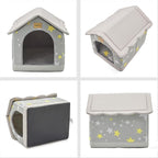 Jiupety Dog House Indoor, 2XL Size Indoor Dog House for Large Dog, Warm Cave Sleeping Nest Bed for Cats and Dogs, Gray