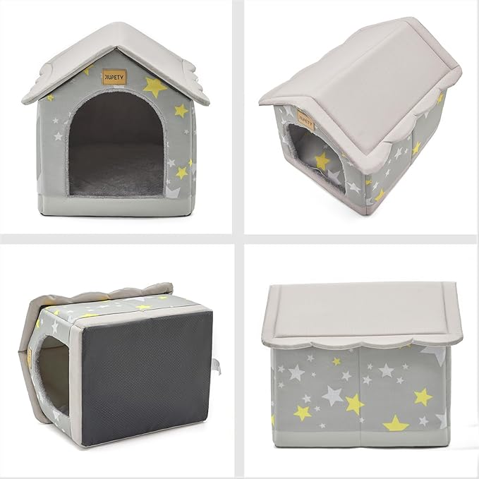 Jiupety Dog House Indoor, 2XL Size Indoor Dog House for Large Dog, Warm Cave Sleeping Nest Bed for Cats and Dogs, Gray
