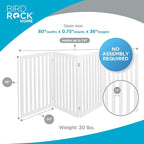 INTERNET'S BEST Dog Gate Indoor Freestanding Pet Barrier, Folding Wood Dog Fence, Extra Wide Doorway Puppy Gate, Indoor Animal Privacy Panel, Wooden Cat Fence - 4 Panel - 36", White