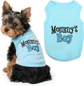 Parisian Pet Dog Shirt – 100% Cotton Shirts for Small Dogs – Blue Sleeveless Puppy Clothes – Lightweight and Breathable Dog Apparel – Boy Dogs Clothes - Stretchy Mommy’s Boy Pet Shirt