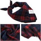 E-Clover Red Dog Bandanas & Matching Scrunchie Set Plaid Dog Scarf Bibs for Medium Large Dogs Girl Boy Pet Owner Gift Blue Valentine