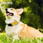 Hikiko Martingale Collar for Dogs Cute Floral Dog Collar for Small Medium Large Dogs Soft Nylon Quick Release Dog Collars (Yellow Flower,Medium)