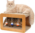Avont Cat Scratcher House, 2-in-1 Scratch Cardboard & Scratching Pad for Indoor Cats, Double-Layer Scratch Box and Corrugated Board for Kitty -Straight