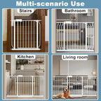 57.5-62" Extra Wide Baby Gate for Doorways,30" Tall Double Lock Mechanism Metal Dog Gate Pressure Mount，Automatic Closing Child Safety Gate,White