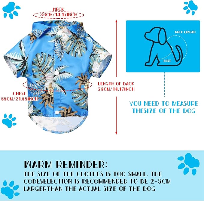 3 Pieces Small Dog Hawaiian Costume Puppy Halloween Cool T-Shirts Summer Clothes with Retro Sunglasses and Colorful Wreath Hawaiian Shirts Costume for Small to Medium Dogs Pet(Blue Series)