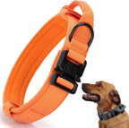 Tactical Dog Collar, Adjustable Military Training Nylon Dog Collar with Control Handle and Heavy Quick-Release Metal Buckle for Small Medium Large Dogs, Orange S