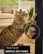 Trimmable Self-Adhesive Cat Scratch Mat, DIY Climb Scratcher for Cat Tower, Couch, and Furniture Protector, Replacement Pads (Black, 23.6''x11.8'', 3-Pack)