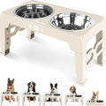 Elevated Dog Bowls for Medium Size Dogs, Non-Slip Dog Feeder with 1*Stainless Steel Dishes & 1*Slow Feeder Bowl, 5 Heights Adjustable Raised Bowls to 3.15″-8.66″-9.84″-11.02″-12.2″