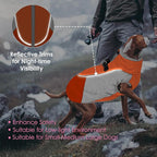 AOFITEE Dog Coat, Dog Winter Jacket, Reflective Dogs Jacket with Harness Built in and Fleece Lined, Waterproof Pet Winter Jacket Puffer Jacket for Small Medium Large Dogs, Orange XL