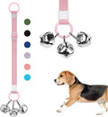 SVD.PET Dog Door Bell with Hanging Ring, Dog Bells to Go Outside for Potty Training, Can Attach to Door Knob or Anywhere Near The Door, Height Adjustable, Loud Jingle Bells for Puppies (Light Pink)