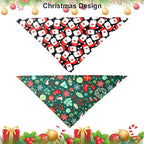 ADOGGYGO 4 Pack Dog Bandana Christmas Dog Scarf Triangle Bibs Kerchief Set Red Green Pet Christmas Costume Accessories Decoration for Medium Large Dogs (Large)