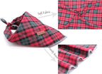Elegant Little Tail Christmas Bandana 1PCS Plaid Pet Bandana Washable Reversible Cotton Boy Bibs Scarf, Adjustable Square Kerchief for Small to Large Dogs and Cats