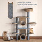 ICOOP Cat Scratch Furniture Protector 15.8"×47.2" Furniture Protectors from Cats Scratching Light Grey Couch Cat Scratch Protector Self-Adhesive DIY Trimmable Wall Mounted Cats Scratcher for Corner