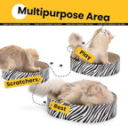 Oval Cat Scratcher Bed, 2-in-1 Cat Scratching Board, Natural Corrugated Cardboard Scratch Pad Lounge, Sealed Base Traps Debris,No Assembly Kitty Furniture,Stylish Colors Blends Any Home Decor