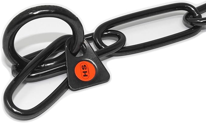 Herm Sprenger Black Stainless Steel Long Link Fur Saver Dog Training Collar | No-Pull Slip Chain for Small Medium Large Dogs for Easy Control Made in Germany | 3mm, 50cm (20in)