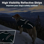 Lelepet Warm Dog Coats for Large Dogs Waterproof Dog Winter Jacket Reflective Pet Fleece Vest Windproof Cold Weather Coats with Adjustable Buckle & Leash Hole, Dark Green, XL