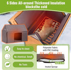 GUTINNEEN Heated Outdoor Dog House, 2-Windows Weatherproof Shelter with Reinforced Metal Frame, Heating Pad& Insulated Thermal Liner for All-Season Use (Fits Small, Medium, Large Dogs)