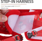 PUPTECK Dog Harness and Leash Set for Small Medium Dogs No Pull Step-in Soft Mesh Puppy Cat Vest Harnesses Reflective at Night, Christmas, S