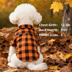 PUPTECK Plaid Fall Dog Shirt, Cute Puppy Cat Polo T-Shirt, Soft Pet Clothes Boy for Small Medium Dogs, M