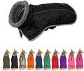Fragralley Dog Coat Large, Waterproof Dog Jacket with Warm Fleece Lining, Adjustable Reflective Dogs Winter Coat, Turtleneck Pet Coats for Cold Weather (Black L)