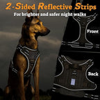 rabbitgoo Dog Harness for Large Dogs No Pull, Tactical Service Pet Vest with Molle and Control Handle, Adjustable and Reflective Military Harness for Easy Walking and Training, Brown, L