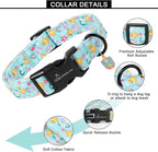 ARING PET Easter Dog Collar, Cute Mint Green Chick Egg Floral Pet Collars with Quick Release Buckle for Puppy Small Medium Large Boy Girl Dogs-M
