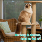 3 Pack 17.32" x 13.78" Cat Tree Attachments Accessories Tower Replacement Platform Soft Felt Blanket Wooden Perch Step Handwoven Hemp Rope Scratch for Floor to Ceiling DIY Indoor Cats Tower