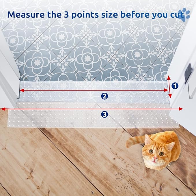 Cat Scratch Carpet Protector Mat - 3 Pack Clear Plastic Floor Protector for Pets - 3.6FT Universal Anti-Scratch Door Mat Under Furniture & Doorways, Non-Slip PVC Runner for Dogs/Cats