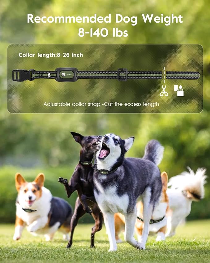 SLOPEHILL Dog Shock Collar,4200FT Dog Training Collar with Remote,IPX8 Waterproof E-Collar with Beep,Vibration,Shock,Flashing Light,No Shock Model,Electric Shock Collar for Dogs,Green 2PCS