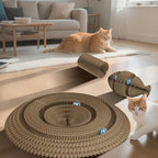 Kitty kurlz Magic Organ Cat Scratching Board with 2 Bell Ball,Foldable Accordion Kitty Curls Cat Scratcher,Corrugated Cardboard Scratching Pad,Blue Big Fish