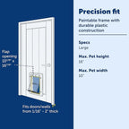 PetSafe Plastic Pet Door - Easy Install for Wood, PVC Metal & Paneled Doors - Rust-Free Plastic Frame - Flap Dimensions 10 1/4" W x 16 1/4" H - for Large Dogs Weighing Up to 100 lb