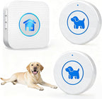 Dog Door Bell, Wireless Dog Doorbells for Potty Training – Dog Bells to Go Outside, 1000Feet Range, Waterproof Button, 55 Melodies & 5 Notification Modes (2 Button White)