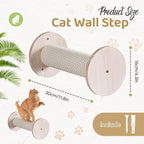Cat Wall Furniture 11.8 Inch Cat Wall Steps for Wall Mounted Cat Wall Floating Ladder Cat Stairs for Scratching Wooden Cat Climbing Shelves with Hemp Rope for Indoor Cats or Kitty, 2 Pcs