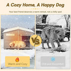 51.2" L Extra Large Weatherproof Dog House, Chew-Proof Iron Frame Kennel for Small & Large Breeds
