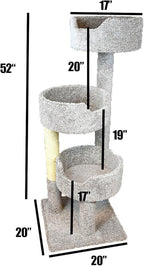 New Cat Condos 52" Deluxe Cat Tree, Brown, Large
