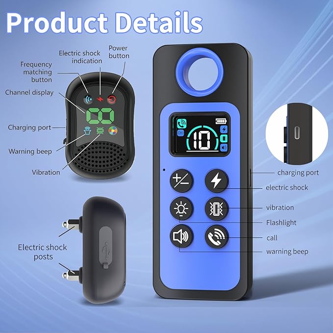 Dog Training Collar with 4 Training Modes, 4900Ft Remote Electronic Dog Shock Collar, Electric Shock Collar for Small Medium Large Dogs