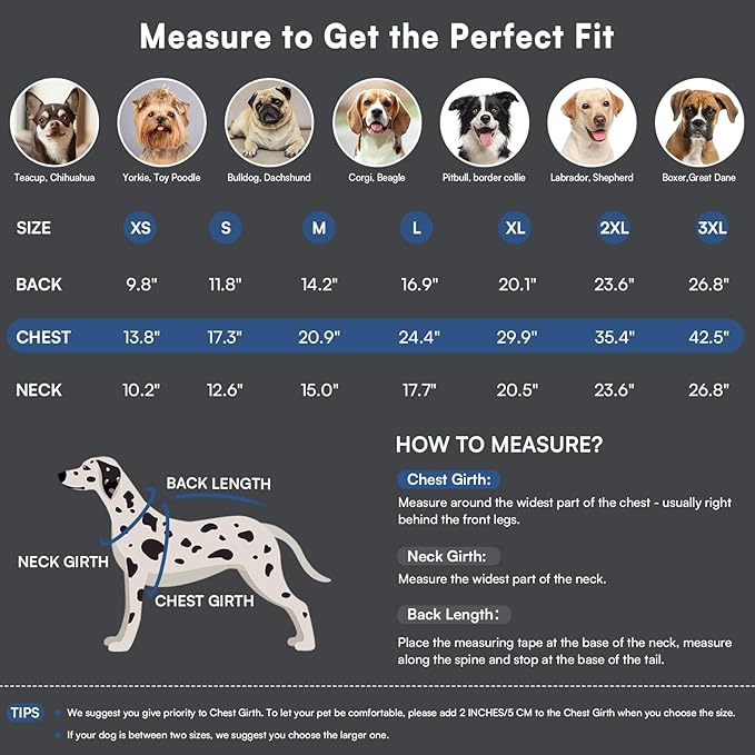 Queenmore Large Dog Coat,Dog Jacket for Extra Large Dogs with Harness Built in,Reflective Waterproof Dogs Jackets with Fleece Lining,Warm Snowsuit Pet Coats for Doberman,Labrador,NavyBlue,XXL