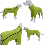 Warm Fleece Dog Winter Coat, Windproof Jacket for Small to XXL Dogs, Zippered Closure - Green