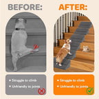 Dog Ramp for Stairs for Small & Senior Dogs and Cats, Non-Slip Foam Indoor Pet Ramp with Self-Sticky Pads, Dog Ramp for Stairs Inside House(Dark Gray, 6 Pack)