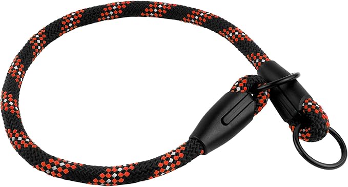 BronzeDog Rope Pro Training Dog Collar Braided No Pull Quick Release Round Lead Collars for Dogs Small Medium Large Puppy (L - 21.7" Long, Orange)