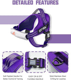 AUROTH Dog Harness and Leash Set, Soft Padded Service Dog Vest with 5.25FT Dog Leash, No Choke, Easy On Pet Vest, Adjustable Reflective No Pull Pet Vest Medium Sized Dog, Easy Walking and Training