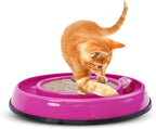 SPOT Rockin’ Cat Scratcher Toy – Interactive LED Light-Up Ball Cat Toy, Corrugated 5-Inch Cardboard Scratching Pad with Catnip Bag for Claw Care & Play, Non-Slip Rubber Base, 10-Inch, 1-Piece